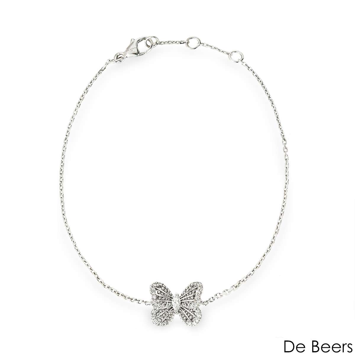 De Beers White Gold Portraits Of Nature Butterfly Diamond Bracelet B10322500A018 De Beers White Gold Portraits Of Nature Butterfly Diamond Bracelet B10322500A018